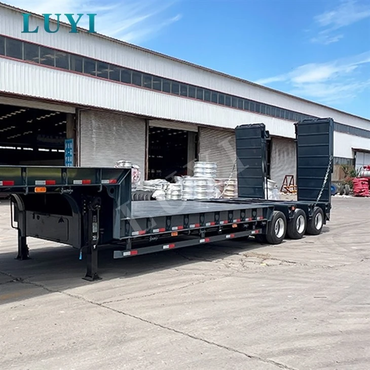 Three Lines Six Axles Low Flatbed Semi Trailer price